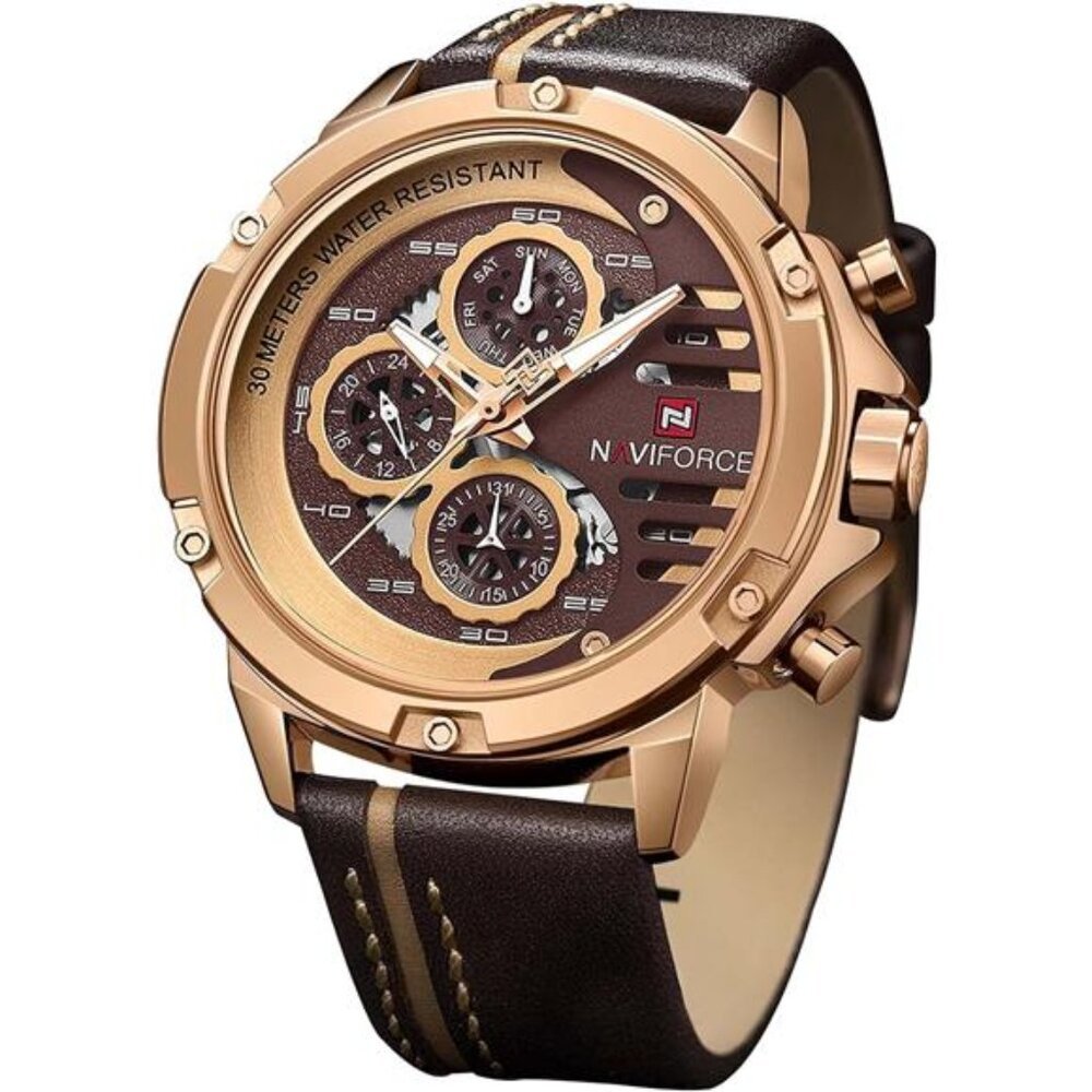 Sport Military Watches for Men Waterproof Watch Analog Quartz Leather Band Date